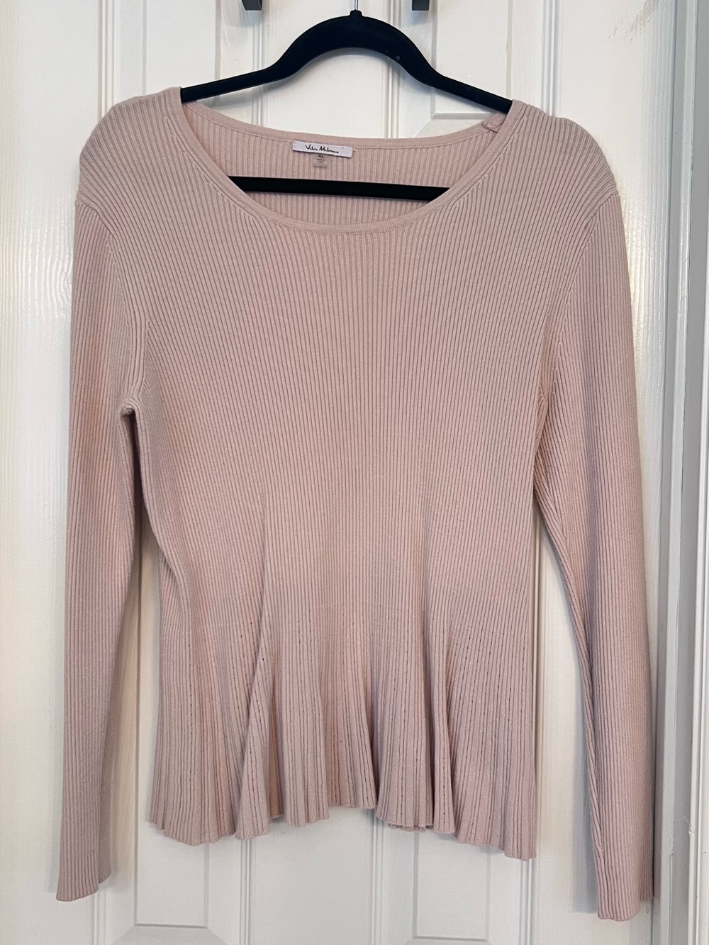 Willa & Mae Ribbed Scoop-Neck Sweater in Blush